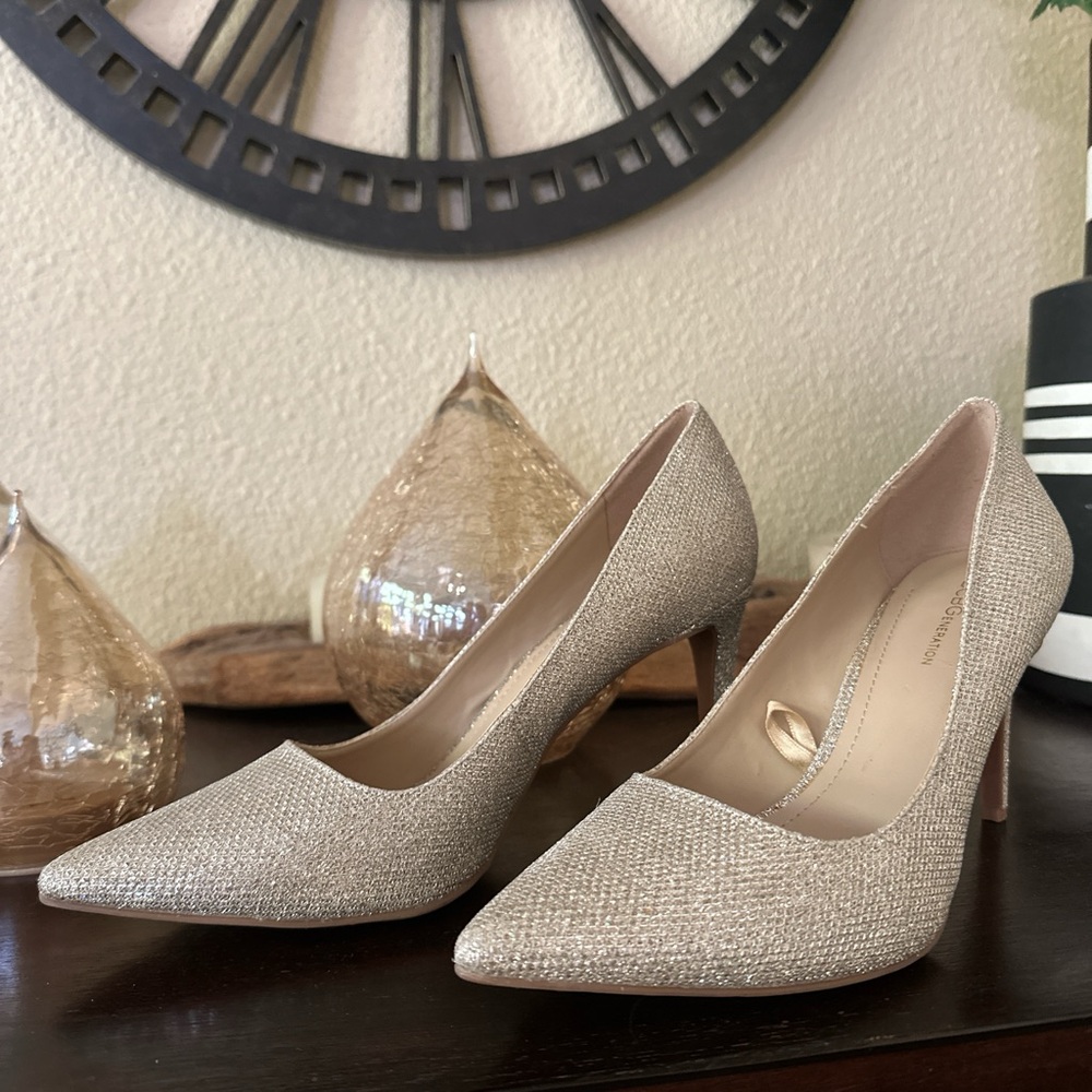New! BCBGeneration Shimmering Beige Stiletto Heels